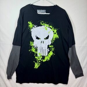 Marvel Punisher T-Shirt Long Sleeve‎ Layered Graphic Tee Sz 2XL